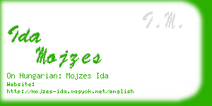 ida mojzes business card
